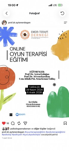 29 Kasım ve 6 Aralık 2026 Online Oyun Terapisi Eğitimi afişi